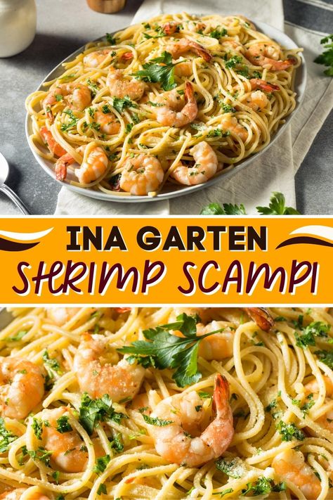 There are a few things I love more than this Ina Garten shrimp scampi recipe. I mean, how can you beat buttery linguine with plump, garlicky shrimp? Linguini With Shrimp Scampi Ina Garten, Recipes With Shrimp Scampi, Ina Garten Shrimp Scampi Linguine, Shrimp Recipes Ina Garten, Lemony Shrimp Scampi, Shrimp With Linguine, Linguini With Shrimp Scampi, Authentic Italian Shrimp Pasta, Shrimp Dishes For A Crowd