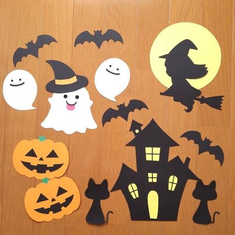 Halloween Decoration For Preschool, Halloween Mural Ideas, Diy Classroom Halloween Decorations, Halloween Decor Kids Room, Halloween Decorations For School, Halloween Decorations Classroom, Halloween Wall Decorations, Halloween Classroom Decorations, Moldes Halloween