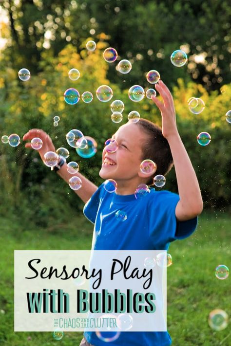 Summertime or anytime is playtime for kids. Add bubbles and double the fun. Learn ways to use sensory play with bubbles. #bubbles #sensoryplay #sensory #kidsactivities Bubbles Sensory Play, Activities With Bubbles, Bubbles Activities, Sensory Party, Playing With Bubbles, Bubble Play, Tactile Sensory, Kids Sensory Play, Occupational Therapy Kids