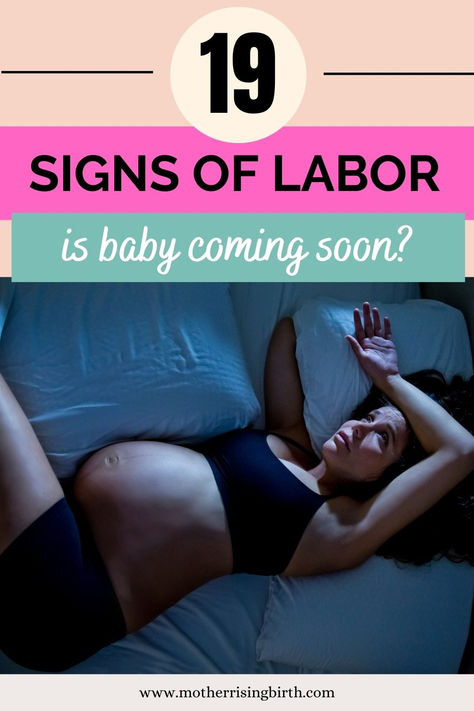 A list of 19 early signs of labor to help first time moms know if baby is coming soon or it's just end of third trimester pregnancy symptoms. Sometimes it's hard to tell the difference! Braxton hicks contractions, mucus plugs, back ache, and more are listed and described to help new moms know if they're in labor. Click through for the full list! Third Trimester Symptoms, Early Labor Signs, Holistic Motherhood, Signs Of Labour, Signs Of Labor, Holistic Pregnancy, Mucus Plug, Baby Is Coming, Holistic Fertility