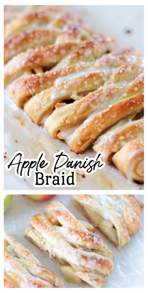 Apple Danish Braid, Apple Braided Bread, Danish Braid, Danish Bread, Freezer Desserts, Apple Danish, How To Store Bread, Braided Bread, Fried Apples