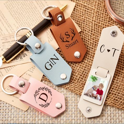 Faster shipping. Better service Keychain Personalized, Leather Keyring, Customized Jewelry, Metal Keychain, Leather Crafts, Uv Print, Leather Projects, Crafts Handmade, Custom Keychain