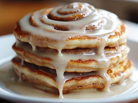 Cinnamon Roll Pancakes Easy, Fancy Pancakes, Cinnamon Bun Pancakes, Cinnamon Swirl Pancakes, Cinnamon Roll Pancakes Recipe, Pancake Roll, Cinnamon Roll Pancakes, Cinnamon Pancakes, Food Wishes