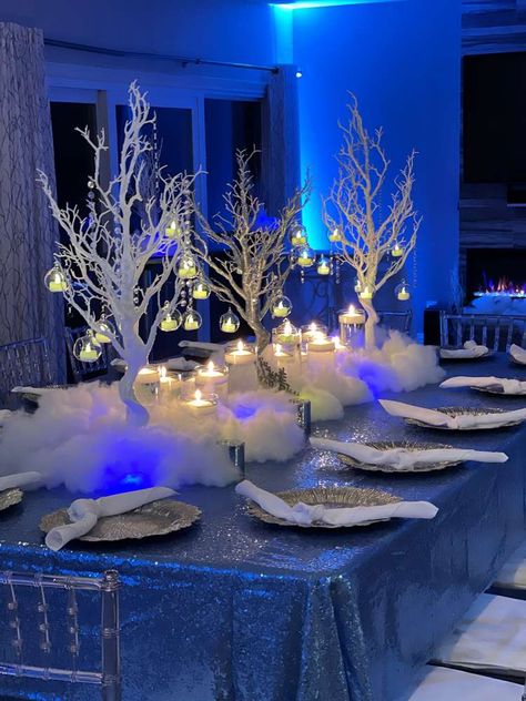 Quinceanera Winter Wonderland, Winter Wonderland Ball, Wonderland Wedding Decorations, Sweet 16 Winter Wonderland, Sweet 16 Winter, Winter Wonderland Christmas Party, Winter Wonderland Wedding Theme, Winter Wonderland Party Theme, Wonderland Sweet 16