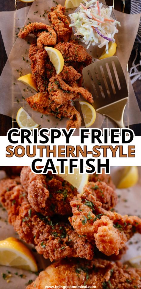 Catfish Bites Recipes, Catfish Filets Recipes, Catfish Nugget Recipes, Fried Catfish Dinner, Catfish Dinner Ideas, Crispy Fried Catfish, Catfish Nuggets Recipes, Fried Catfish Nuggets, Fried Catfish Recipe