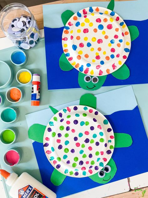 Easter Crafts To Make, Turtle Crafts, Art Activities For Toddlers, K Crafts, Frog Crafts, Toddler Arts And Crafts, Preschool Arts And Crafts, Preschool Art Activities, Animal Crafts For Kids