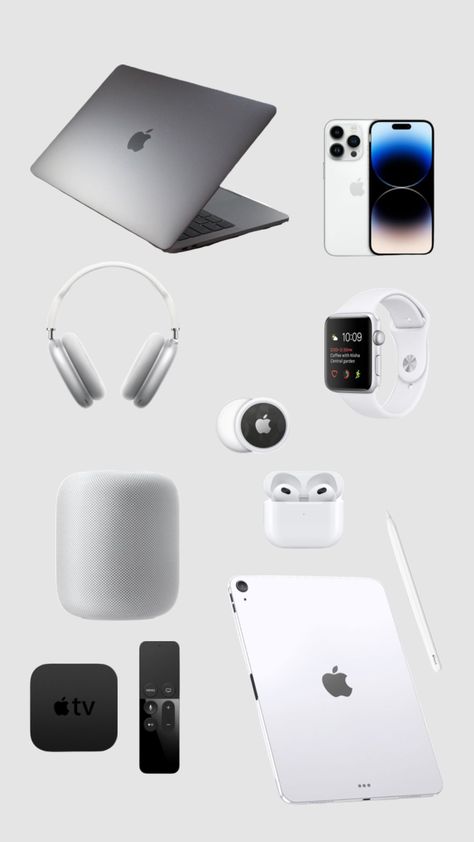 Best Apple Products, Newest Apple Products, Apple Assesories Products, Apple Brand Aesthetic, Apple Set Up, Electronic Wishlist, Apple Devices Aesthetic, All Apple Products Aesthetic, Apple Ecosystem Aesthetic