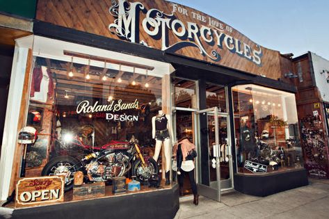 A look behind the scenes at one of Los Angeles' top custom motorcycle shops, For The Love Of Motorcycles. Custom Motorcycle Shop, Motorcycle Store, Motorcycle Workshop, Motorcycle Shop, Bike Exif, Motorcycle Garage, Bike Shed, Rodeo Drive, Showroom Design