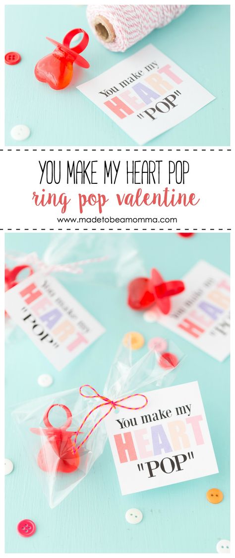 Ring Pop Valentine | Valentines Day | Free Printable | Valentine | Ring Pop Pop Valentines, Ring Pop Valentine, Diy Ring, Printable Valentines Cards, Valentine's Day Printables, Ring Pop, Kids Valentines, Printable Valentine, Valentine Activities