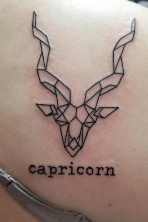 As the Sagittarius season ends and the Capricorn horns appear, it’s time to embrace the sea goat in all its glory. That… Tattoo Ideas Capricorn Design, Aquarius And Capricorn Tattoo, Capricorn Aesthetic Tattoo, Tattoo Designs Constellation, Capricorn Tattoo For Men Design, Capricorn Horns, Capicorn Tatoos Ideas, Capricorn Tattoo For Women, Capricorn Sign Tattoo