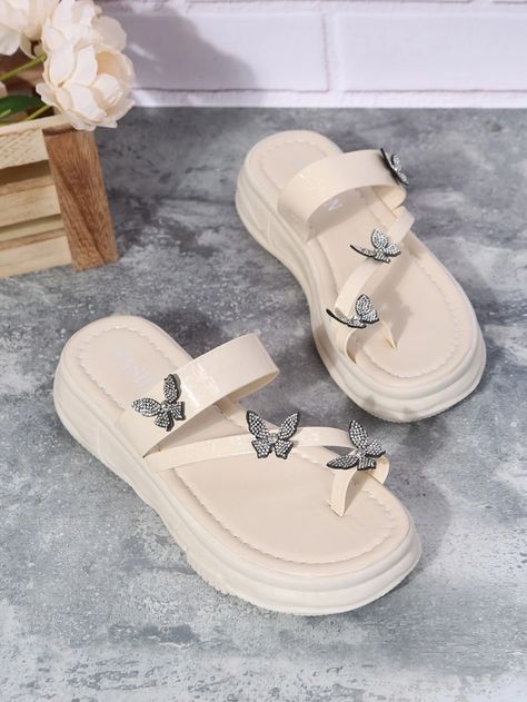 Butterfly Decor Wedge Slide Sandals | SHEIN USA Shein Slides, Shein Sandals, Sandals Shein, Butterfly Decor, Butterfly Decorations, Platform Wedge Sandals, Sandal Fashion, Platform Wedges, Slide Sandals