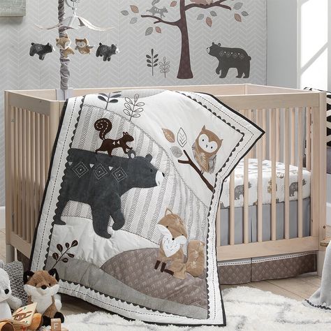 Purchase woodland nursery decor and welcome your little one home with fluffy woodland animals and more! Our woodland girl crib bedding and boy crib bedding is made with high-quality materials, detailed embroideries, and beautiful appliques. Buy woodland themed nursery decor online at Lambs & Ivy. Lil Nugget, Boho Mountain, Forest Animal Nursery, Dream Nursery, Lambs & Ivy, Baby Crib Bedding Sets, Bedding Sets Grey, Baby Boy Room Nursery, Forest Nursery