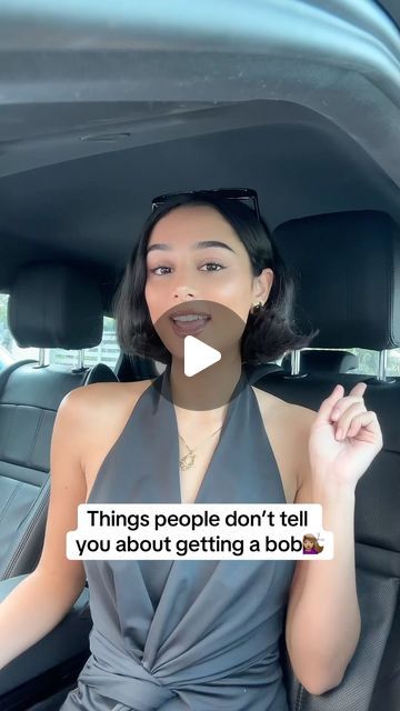 About Her Hair on Instagram: "@sierrajeh_ shares some things to expect when getting a bob haircut 💕 . . . . . #bob #hair #boblife #haircut #hairstyle #bobcut #hairstyles #shorthair #bobhair #hairinspo #shortbob #hairchange #bobhaircut #beautifulhair #hairlife #hairblogger #hairgoals #hairstyling #hairtips #hairspiration #hairvideos #hairstylevideo #videohair #hairdo #hairideas #hairvideo #hairvideodiary" Bob Longer In Front Shorter In Back, Elegant Bob Hairstyles Classy, Flip Over Bob, Bob With Hat, Bob 90s Hair, Bobs For Thick Wavy Hair, Growing Out Bob, Bobcut Hairstyles, How To Style Bob