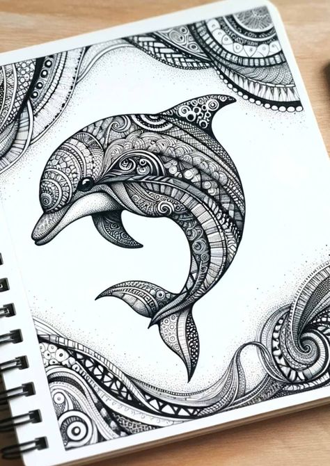 Mandala art ideas creative Unique Drawing Ideas Creative Awesome, Zentangle Animals Art Easy, New Drawing Ideas Inspiration, Cute Pen Drawings, Stilasi Fauna, Animal Mandala Art, Colourful Zentangle Art, Drawing Ideas Mandala, Creative Mandala Art