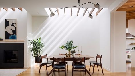 Skylight Design, San Francisco Houses, Dining Room Contemporary, House Extension Design, Contemporary Room, Dining Lighting, Patio Spaces, Dining Room Lighting, Room Table