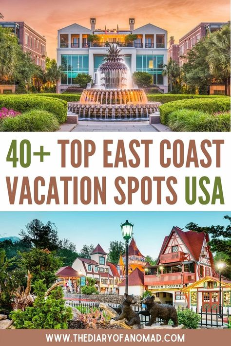 East Coast Family Vacation Ideas, East Coast Summer Vacation, East Coast Vacations, Best East Coast Vacations, East Coast Vacation Ideas, East Coast Beach Vacation, Usa Vacation Destinations, Top Family Vacations, East Coast Vacation