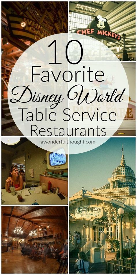 Here are our 10 favorite Disney World table service restaurants. These are great for kids and some are even character meals | awonderfulthought.com Best Disney Restaurants, Disney Worlds, Disney Surprise, Disney Eats, Disney World Vacation Planning, Disney World Restaurants, Disney World Food, New Birthday, Disney Restaurants