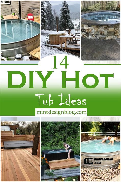 Wood Fired Hot Tub Diy, Diy Hot Tub Ideas, Winter Hot Tub, Rustic Hot Tubs, Hot Tub Plans, Stock Tank Hot Tub, Hot Tub Ideas, Hot Tub Privacy, Small Hot Tub