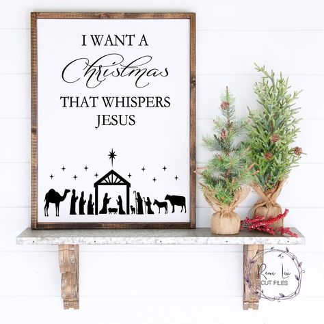 Christian Christmas Svg, Religious Christmas Crafts, Christmas Verses, Nativity Silhouette, Christmas Crafts To Sell, Christmas Download, Jesus Christmas, Porch Welcome Sign, Signature Drinks Sign