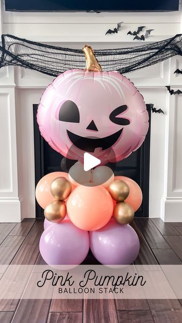 Pretty Party Studio on Instagram: "Pink pumpkin DIY balloon stack has been added to my shop! See link in profile. Perfect for all those hippie, pink, and pastel themed Halloween parties!  #hippiehalloween #bohohalloween #pinkhalloween #pastelhalloween #halloweenballoons #pinkhalloweendecor #kidshalloween #kidshalloweenparty #halloweenballoon #hippiehallow #balloonstack #halloweenballoontower #etsyshop #etsyfinds #girlyhalloween #halloweenbirthday #kidshalloweenideas #diyballoons #diyhalloween" Balloon Stack, Pink Pumpkin Party, Balloon Tower, Pumpkin Diy, Backdrops Kids, Streamer Backdrop, Hippie Halloween, Hippie Party, Boho Halloween