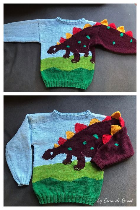 Dinosaur Sweater Free Knitting Patterns Dinosaur Knitting Sweater, Knitted Dinosaur Hat, Crochet Dinosaur Sweater Free Pattern, Crochet Dinosaur Cardigan, Dinosaur Jumper Knitting Pattern Free, Childrens Knitted Sweaters Free Pattern, Crochet Patch Patterns Free, Knit Dinosaur Sweater, Dinosaur Sweater Knitting Pattern Free