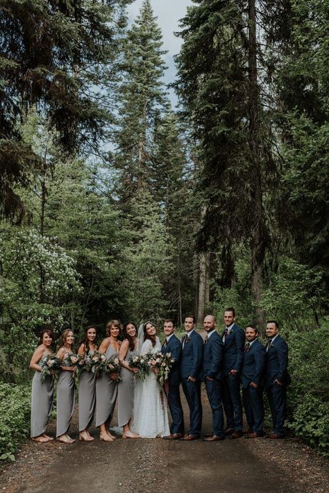 Slate Gray Wedding Colors, Mountain Wedding Color Scheme, Forest Wedding Party, Burgundy Color Palette, Summer Mountain Wedding, Wedding Grey, Gray Wedding Colors, Campground Wedding, Summer Camp Wedding