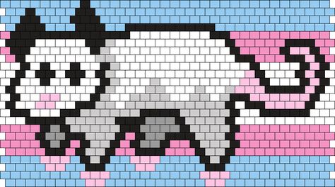 Trans Possum Cuff Kandi Pattern Kandi Possum Tutorial, Kandi Pixel Art, Kandi Possum, Minecraft Kandi, Kandi Cuff Patterns With Numbers, Kandi Patterns Templates, Fnaf Kandi, Kandi Patterns Cuff, Kandi Cuff Ideas