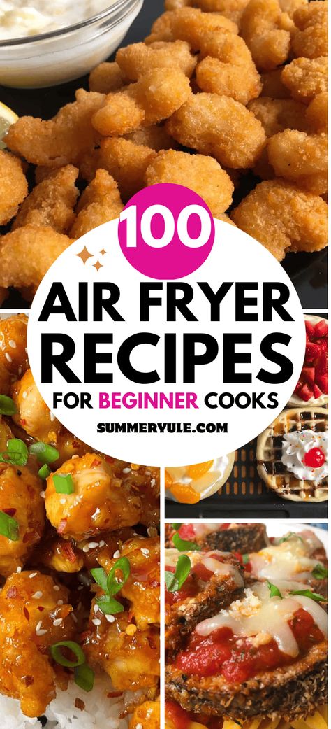 Looking for easy air fryer recipes for beginners? Discover the best air fryer recipes for chicken, pork, vegetarian dishes, frozen foods, desserts, and more! Whether you’re using a Ninja Foodi, Philips, Cosori, Power Air Fryer, Kalorik, Cuisinart, Actifry, Nuwave, Instant Vortex, or Pampered Chef Air Fryer, you'll achieve air frying success. We know you'll love air fryer cooking as much as we do. Airfryer Cosori Recipes, Ninja 6 In 1 Air Fryer Recipes, Airfry Oven Recipes, Chefman Air Fryer Recipes, Air Fryer Recipes For Chicken, Air Fryer Recipes For One, Easy Air Fryer Recipes For Beginners, Power Xl Air Fryer Recipes, Ninja Air Fryer Recipes Easy