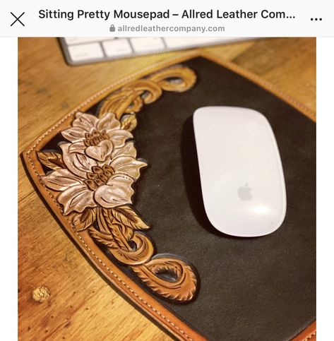 Tooled Leather Steering Wheel Cover, Leather Creations, Leather Steering Wheel Cover, Leather Goodies, Sarah Ann, Leather Tooling Patterns, Leather Steering Wheel, Leather Mouse, Tooling Patterns