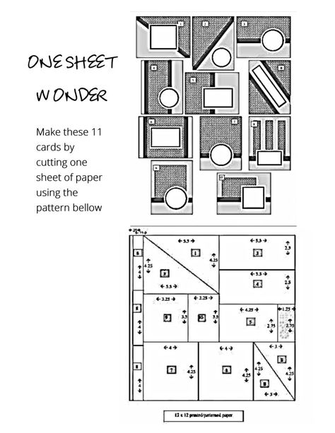 12 X 12 One Sheet Wonder Cards, One Sheet Wonder Cards 12x12 Templates, Card Layouts Templates, Card Sketches Templates, Crafting Techniques, Card Making Templates, One Sheet Wonder, Karten Design, Crafts Room