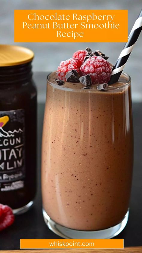 Chocolate Raspberry Peanut Butter Smoothie Recipe – Whisk Point Chocolate Raspberry Smoothie, Peanutbutter Smoothie Recipes, Stuffed French Toast Cream Cheese, Peanut Butter Smoothie, Creamy Recipes, Raspberry Smoothie, Nut Butters, Raw Cacao, Cashew Butter