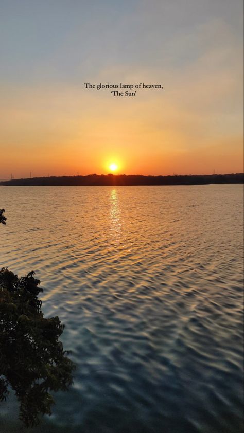 #sunset Sunset Quotes Instagram Caption Hindi, Sunset Girl Caption, Sunset Quotes Aesthetic, Water Captions, Village Quotes, Caption For Sunset, Lake Captions, Sky Captions, Sunset Captions For Instagram