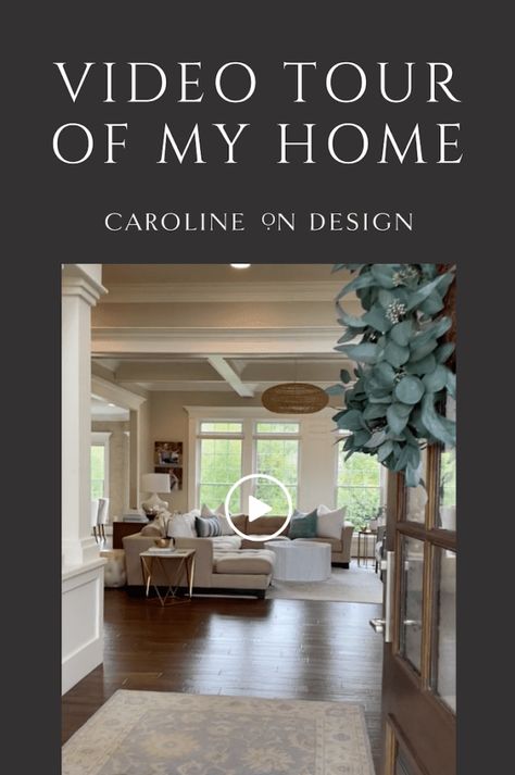 Caroline on Design Home Tour Video House Tours Interiors Videos, Home Tour Videos, Transitional Bedroom Design, Colorful Bedroom Design, Fall Dining Room Table, Organizing Walk In Closet, Neutral Dining Room, Custom Floor Plans, Home Building Tips