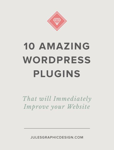 10 Amazing Wordpress Plugins to Immediately Improve Your Website - Jules Design : Jules Design Best Wordpress Plugins, Wordpress Plugins Ecommerce, Farali Recipes, Wordpress Website Template, Wordpress Tutorial, Increase Speed, Word Press, Marketing Analysis, Learn Wordpress