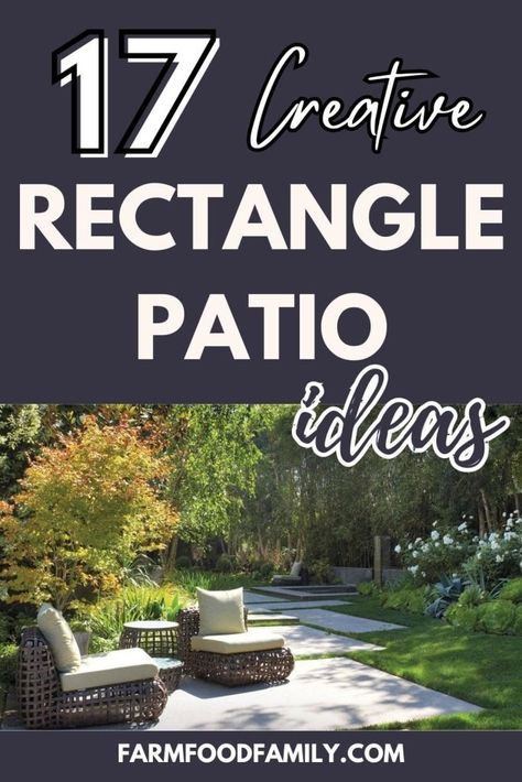 17+ Stunning Rectangle Patio Ideas and Layouts Perfect for Any Home ([year]) 57 Backyard Landscaping Rectangle Yard, Large Patio Layout, 12x20 Patio Layout, Outdoor Patio Layout Ideas, Rectangle Yard Landscaping Ideas, Patio Blocks Ideas Backyards, Rectangular Backyard Design Layout, Patio Shapes Layout, Long Narrow Patio Ideas