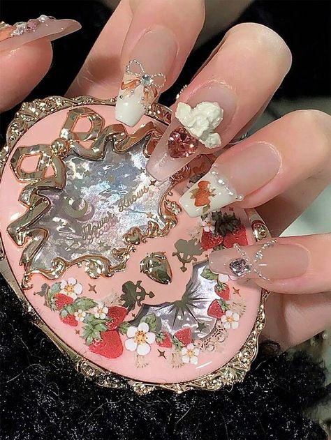 Soft Pink Collar ABS Portable Mirror Embellished Beauty Tools Flower Knows Strawberry Rococo, Strawberry Rococo, Expensive Makeup, Chinese Makeup, Flower Knows, Mermaid Jewelry, Fancy Makeup, Pink Girly Things, Luxury Makeup