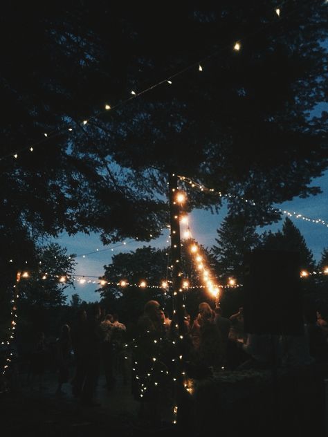 Waterfall Fairy Lights, Fairy Lights Garden Aesthetic, Fairy Lights Outside Backyards, Camping With Fairy Lights, Rooftop Fairy Lights, Fairy Lights Backyard Party, Backyard Lights Aesthetic, Cabin Fairy Lights, Fairy Lights Aesthetic Outdoor