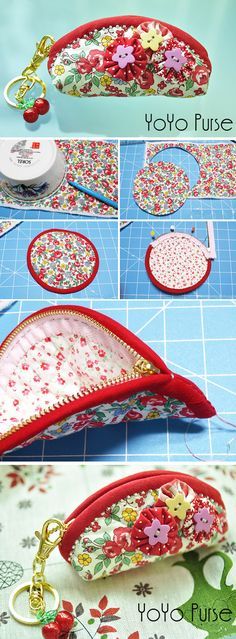 Sewing Tutorials Bags, Coin Purse Pattern, Coin Purse Tutorial, Zipper Coin Purse, Tote Bag Tutorial, Zipper Pouch Tutorial, Box Tutorial, Purse Tutorial, Purse Pattern