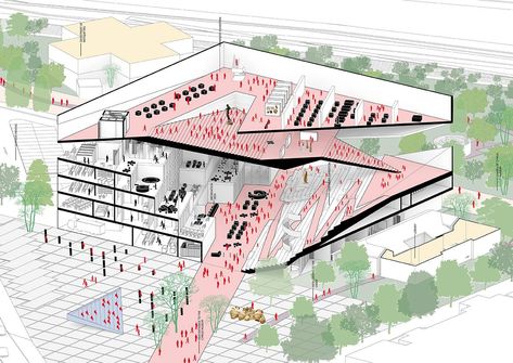 Module Design, Large Building, New Urbanism, Urban Design Concept, Architecture Concept Diagram, Skyscraper Architecture, Architecture Graphics, Brick Architecture, Architecture Concept Drawings