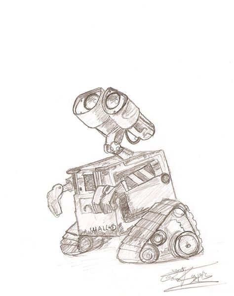 Wall-e Drawings, Wall-e Painting, Wall E Drawing, Walle Y Eva, Disney Character Drawings, Disney Art Drawings, Disney Wall, Disney Concept Art, Disney Sketches