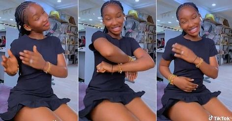 A dance video of a young lady with small eyes and a fine face has melted the hearts of many on social media. The video showed her dancing and whining her waist. Small Eyes, Viral Song, Short Gowns, Dance Video, Black Gown, Why People, Dance Videos, Short Girls, Upper Body