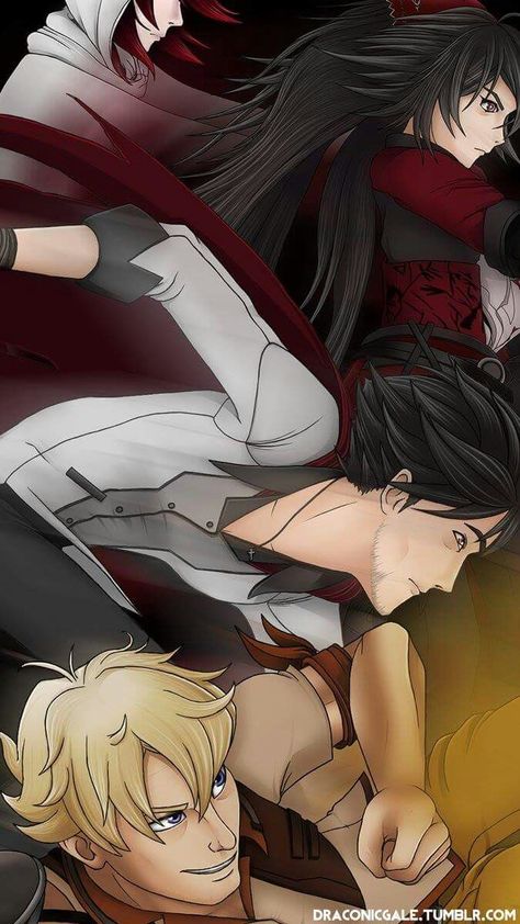 Automatically thought of team Rwby when seeing this image. Summer Rose, Raven Branwen, Qrow Branwen and Tai Yang Xio Long. Ruby Rose, Weiss Schnee, Blake Belladonna and Yang Xio Long. Rwby Taiyang, Team Strq, Raven Branwen, Rwby Team, Rwby Rose, Qrow Branwen, Red Like Roses, Achievement Hunter, Rwby Comic