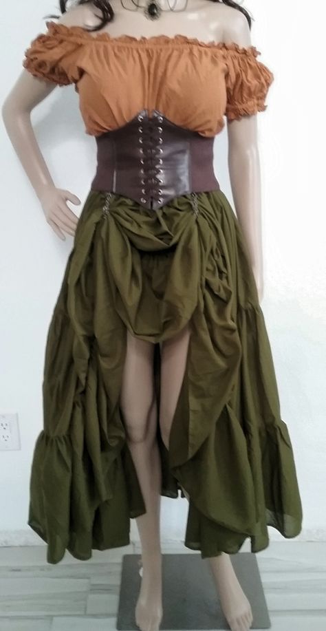 Supermodel Outfits, Ren Faire Outfits, Chain Skirt, Steampunk Skirt, Fair Outfits, Cottagecore Outfits, Elf Clothes, Victorian Costume, Medieval Clothing