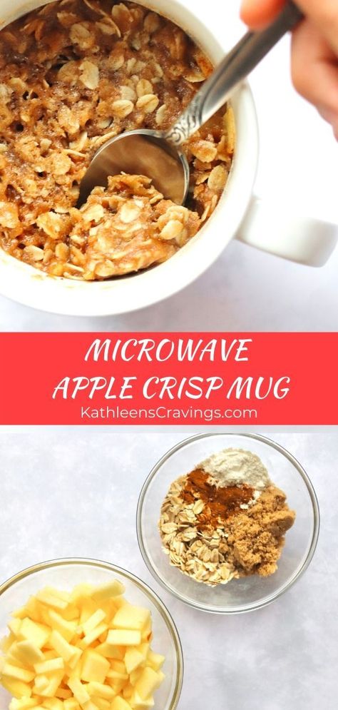 Apple Crumble Recipe Single Serving, Apple Crisp Recipe Single Serving, Apple Crisp Recipe For One, Apple Crumble In A Mug Recipe, Single Apple Crisp Recipe, Microwave Apple Crisp For One, Single Serving Apple Crisp Microwave, Apple Crisp Recipe With Oats Easy Microwave, Single Serve Peach Crisp Microwave