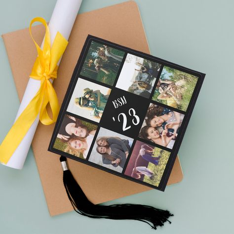 Custom Photo Collage Graduation Cap Topper #Invitation #card #template #design #pinterestquotes #pinterestideas #pinterestmom #pinterestwedding #aesthetic #love #art #pinterestsuccess Graduation Cap Tassel, Graduation Cap Toppers, Vine Design, Graduation Ideas, A Cap, Graduation Cap, Wedding Pinterest, Invitation Card, Custom Photo