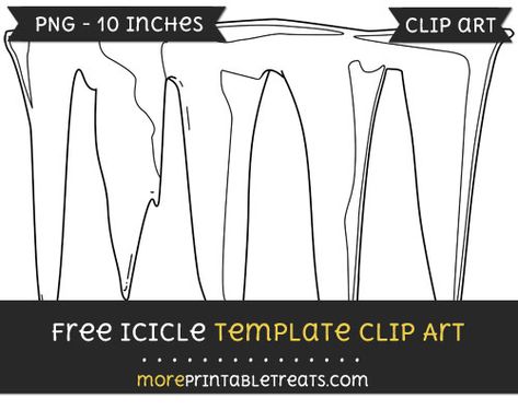 Free Icicle Template - Clipart Icicle Template Free Printable, Template Free Printable, Preschool Winter, Winter Preschool, Black And White Lines, Holiday Decorating, Free Clip Art, Program Design, Art File