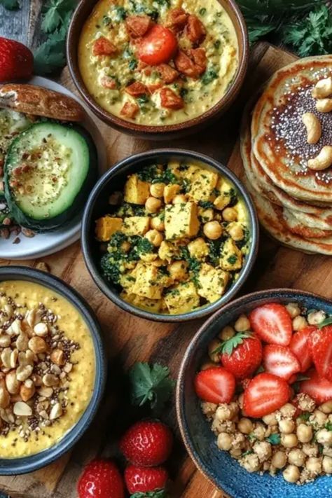 Start your day strong with these delicious vegan high-protein breakfasts! Each recipe is packed with plant-based protein, making them perfect for fitness lovers and anyone wanting a nutritious kick to their morning. Whether you're craving protein pancakes, smoothie bowls, or hearty oat bowls, we've got you covered with easy and satisfying recipes. Fuel your day with clean energy and delicious flavors that keep you full till lunch. Hit the ground running with breakfast that's not only nutritious but also completely vegan and tasty! Hearty Vegan Breakfast, Plant Based Protein Breakfast, Vegan High Protein Breakfast, High Protein Vegetarian Breakfast, Vegan Breakfast Bowl, Vegan Protein Breakfast, High Protein Plant Based, Satisfying Recipes, High Protein Vegan Meals