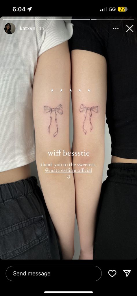 Simplistic Feminine Tattoo, Bow Back Tattoo, Girlhood Tattoo, Newjeans Tattoo, Womens Side Tattoos, Bow Tattoo Back Of Leg, Hipbone Tattoo, Soft Tattoo Aesthetic, Bunny Tattoo Small