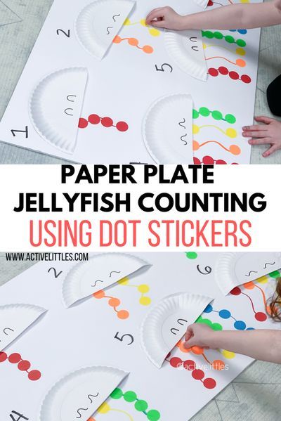 Paper Plate Jellyfish Counting using Dot Stickers Kids Activity - Active Littles Jellyfish Counting, Dot Sticker Activities, Sticker Activities, Paper Plate Jellyfish, Nanny Ideas, Numeracy Activities, Fish Activities, Dot Stickers, Eyfs Activities