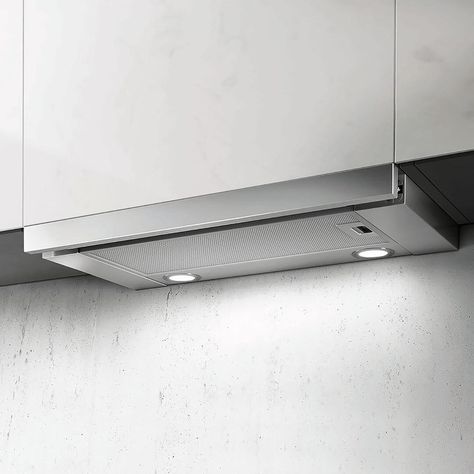 Undercabinet Range Hood with 400 CFM Internal Blower, 4 Fan Speeds, Hidden Electronic Push Controls, LED Lighting, Dishwasher Safe Aluminum Mesh Filter, and UL Listed: 24 Inch Under Cabinet Range Hoods, Range Vent, Cabinet Range Hood, Kitchen Hood, Under Cabinet Range Hood, Kitchen Hoods, Cooker Hoods, Range Hoods, Cooking Appliances